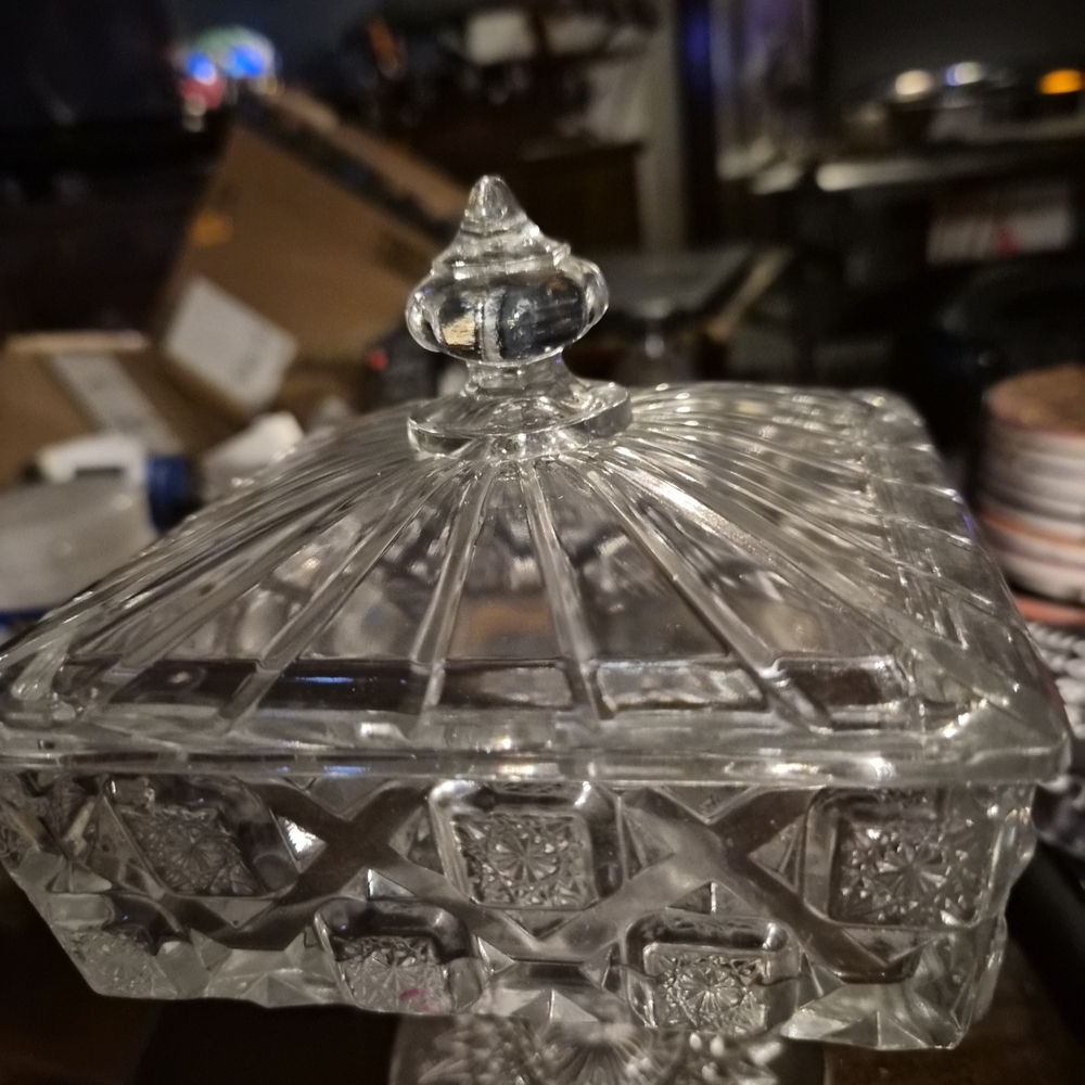 Elegant Clear Glass Candy Dish